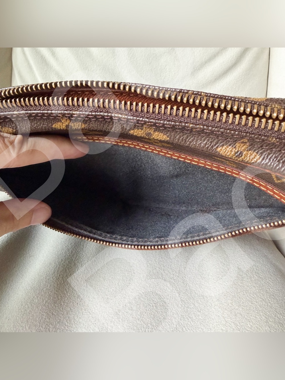 Louis Vuitton Project Bag Brown Monogram Canvas Wristlet Clutch Needs Zipper pul - Picture 12 of 17